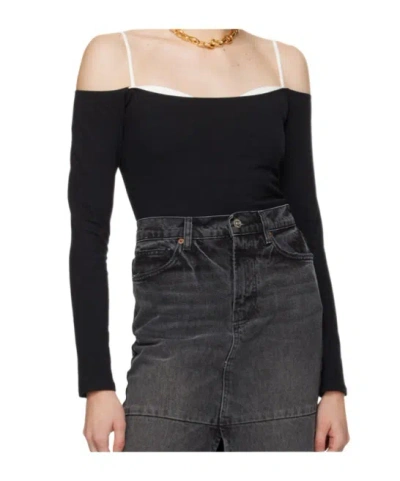 Reformation Long Sleeve T-shirt In Black