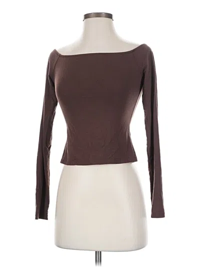 Pre-owned Reformation Long Sleeve T-shirt In Brown