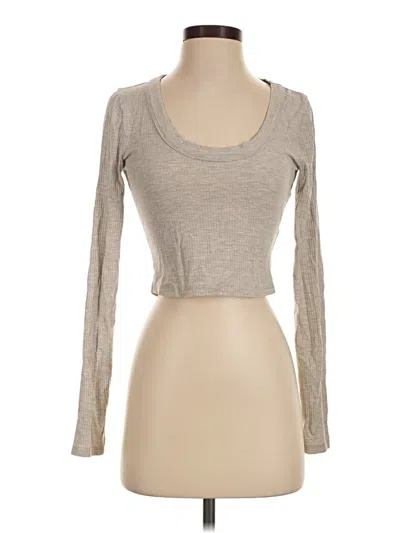 Pre-owned Reformation Long Sleeve T-shirt In Tan