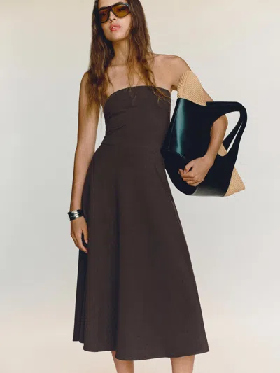 Reformation Lora Knit Dress In Brown