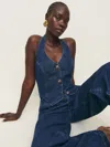Shop Reformation Lorenza Denim Jumpsuit In Salinas