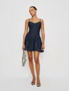 Reformation Lottie Denim Mini Dress In Brown