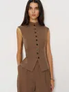 Reformation Lottie Vest Brown Xl In Brown