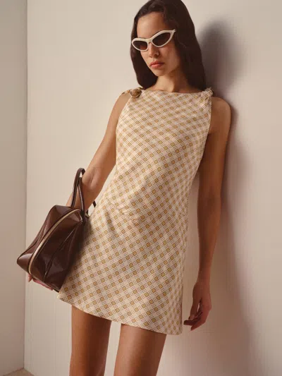 Reformation Louisa Silk Dress Ivory Xs In Multi