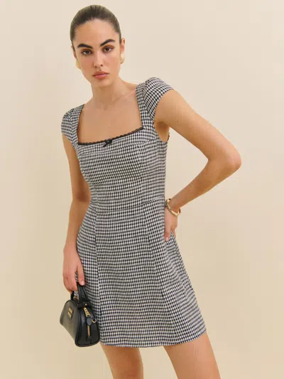 Reformation Loula Linen Dress In Remy Check
