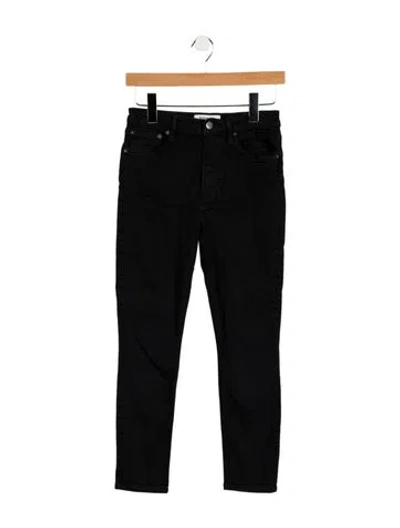 Pre-owned Reformation Low-rise Skinny Leg Jeans In Black