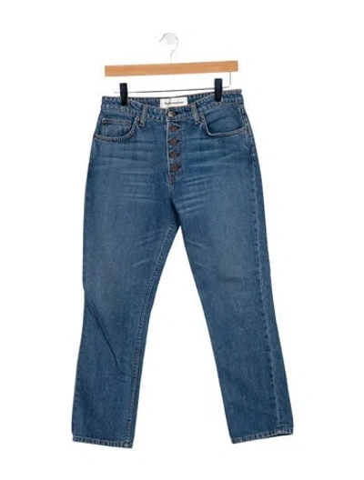 Pre-owned Reformation Low-rise Straight Leg Jeans In Blue