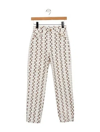 Pre-owned Reformation Low-rise Straight Leg Jeans In White