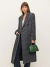 Reformation Lucas Coat In Charcoal Plaid