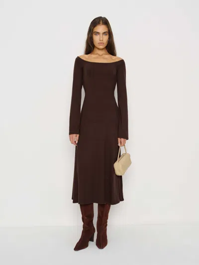 Reformation Lucca Knit Dress In Brown