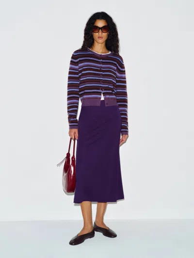 Reformation Luci Knit Skirt Purple Large In Pink