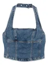 Reformation Lucinda Denim Top In Blue
