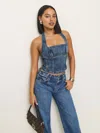 Reformation Lucinda Denim Top In Norman