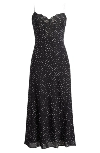 Reformation Lucine Dot Midi Slipdress In Selene