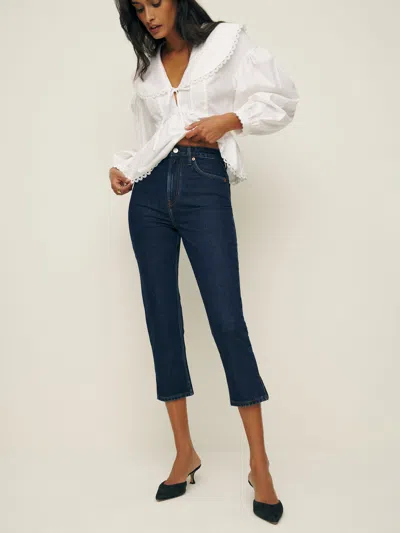 Reformation Lucy High Rise Capri Jeans In Seneca
