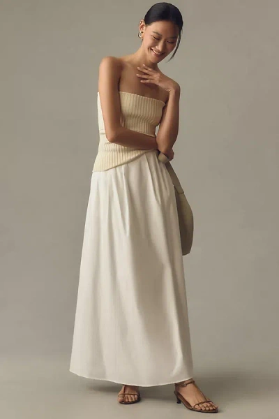 Reformation Lucy Maxi Skirt In White