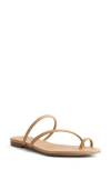 Reformation Ludo Toe Ring Strappy Flat Sandal In Buff