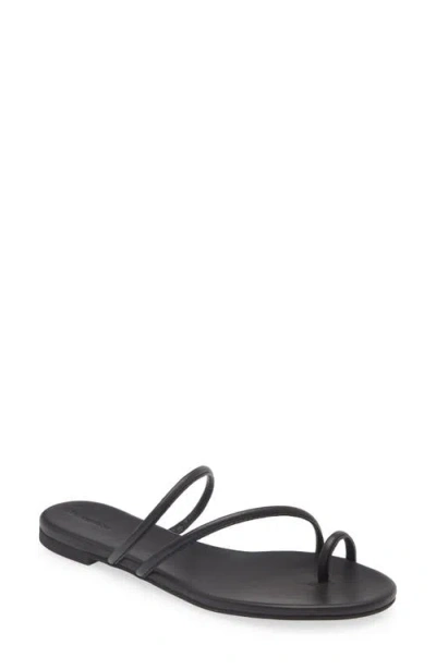 Reformation Ludo Strappy Slide Sandal In Blackdnu