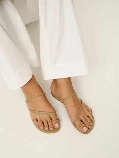 Reformation Ludo Toe Ring Strappy Flat Sandal In Cerignola Leather