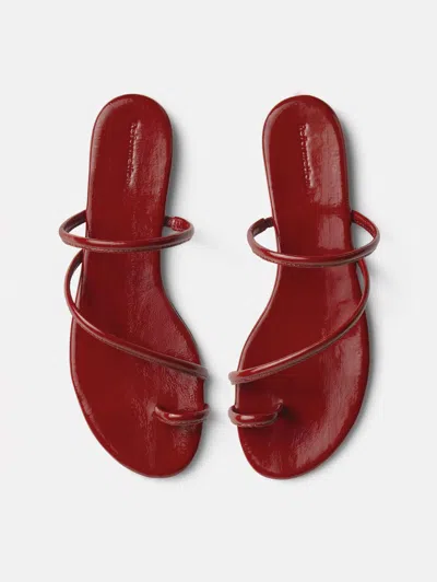 Reformation Ludo Toe Ring Strappy Flat Sandal Red 10.5
