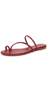Reformation Ludo Toe Ring Strappy Flat Sandals Scarlet