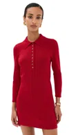 Reformation Luell Regenerative Merino Polo Mini Dress Lipstick In Lipstick