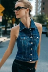 Reformation Luisa Stretch Denim Sleeveless Top