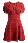 Reformation Lula Flutter Sleeve Minidress In Roseanne