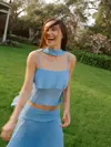 Reformation X Devon Lee Carlson Lula Scarf Camisole In Ice Water