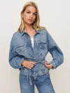 Reformation X Kacey Musgraves Deeper Well Denim Snap-up Shirt In Colorado
