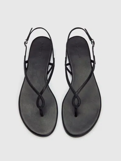 Reformation Sandales Plates Luna Noir 5 In Black