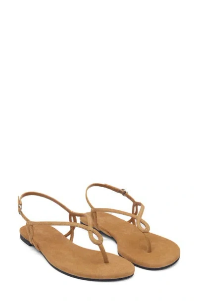 Reformation Luna Flat Sandal In Brown