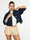 Reformation Luna Linen Bloomer Short In Sunshine Check
