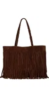 Reformation Luna Tote Bag Espresso Suede In Brown