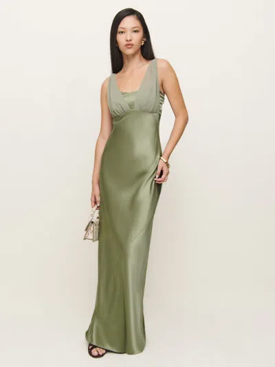 Reformation Lune Dress In Artichoke