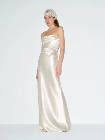 Reformation Lupe Silk Dress Ivory 6 In White
