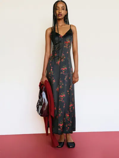 Reformation Lya Silk Dress In Blue
