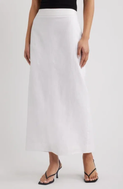 Reformation Lydia Linen Maxi Skirt In White
