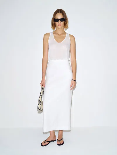 Reformation Lydia Linen Skirt Ivory 10 In White