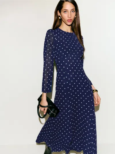 Reformation Lysander Dress In Danube Dot
