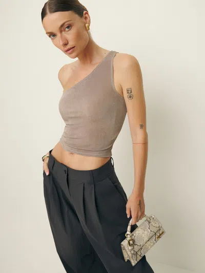 Reformation Maddie Knit Top In Taupe