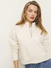 Reformation Maddie Zip Sweatshirt In Fior Di Latte