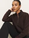 Reformation Maddie Zip Sweatshirt In Mole