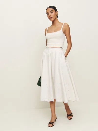 Reformation Madeleine Skirt In White