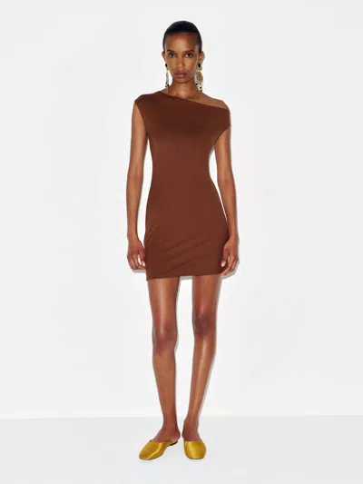 Reformation Robe En Maille Madeline Marron L In Brown