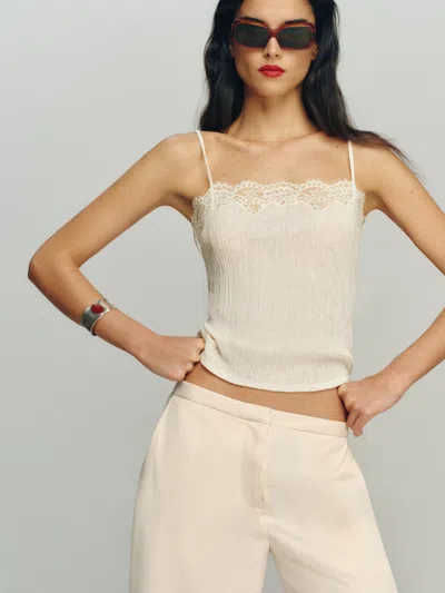 Reformation Top En Maille Maisie Ivoire L In Neutral