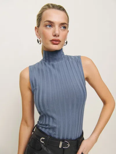 Reformation Maison Knit Top In Cornflower