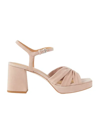Reformation Maize Ruched Suede Platform Sandals In Pink