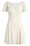 Reformation Malena Lace Inset Stretch Organic Cotton Minidress In Ivory