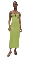 Reformation Malibu Linen Dress Avocado In Avocado